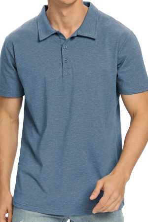 Polo Shirts for Men Short/Long Sleeve Soft Cotton Collared Shirt