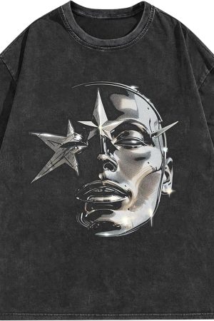 men Graphic Tees Shirt Unisex Cotton Oversized T-Shirt Short Sleeve Vintage Streetwear Casual Tee Top