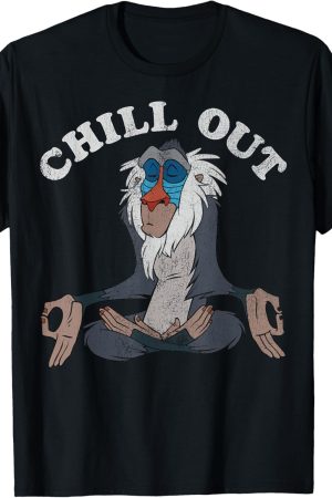 Plus Size Disney Lion King Raffichi Relaxing Meditation Pattern T-Shirt